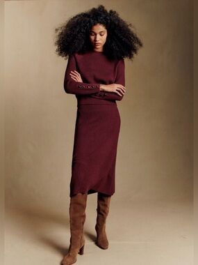 Sézane Sami Jumper, Size S, in Burgundy
